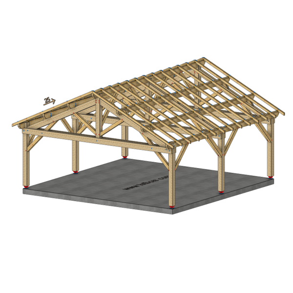 PATAY Auvent 2 pans, lxL 7x7m SAPIN