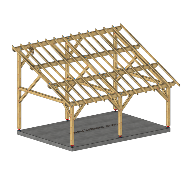 PLAISANCE Auvent monopente, lxL 4.5x6.5m SAPIN