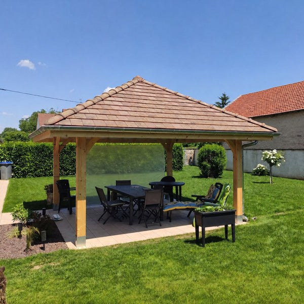 ANKARA Auvent 4 pans, lxL 4x4m SAPIN / Livraison OFFERTE