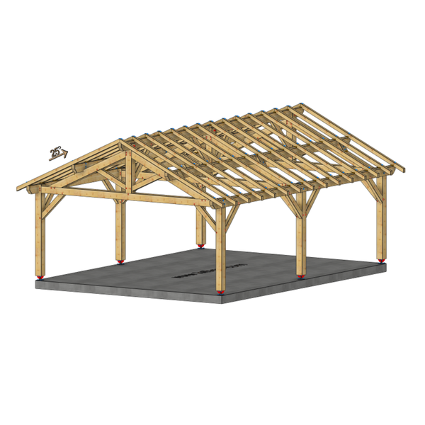 SARAN Auvent 2 pans, lxL 5.5x7.5m SAPIN