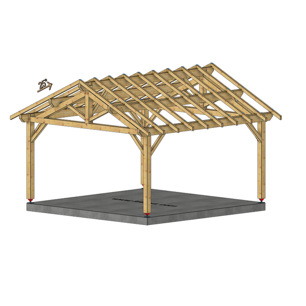 SELONGEY Auvent 2 pans, lxL 4.5x4.5m SAPIN