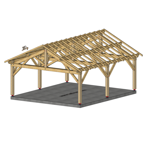 SEMOY Auvent 2 pans, lxL 6x7m SAPIN