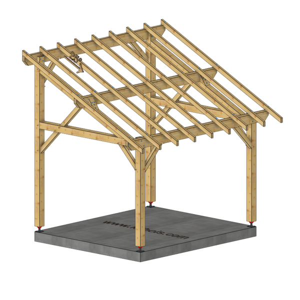 SIENNE Auvent monopente, lxL 3x3.5m SAPIN