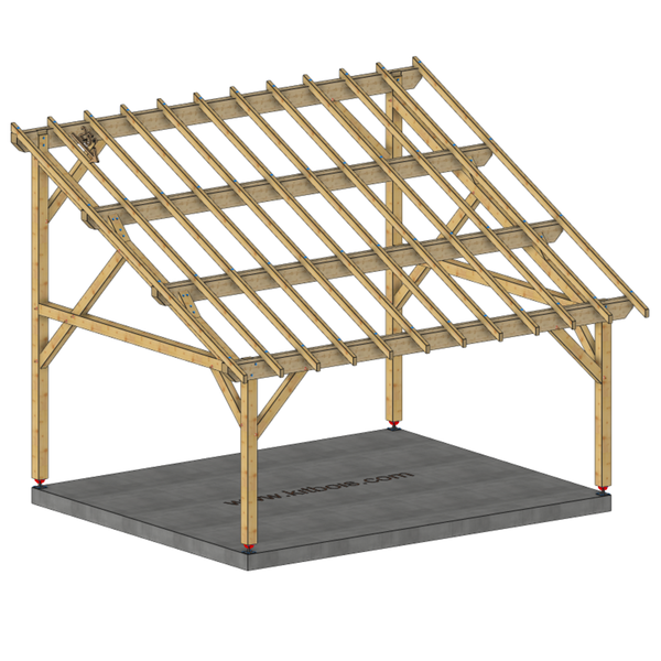 TURIN Auvent monopente, lxL 4.5x5.5m SAPIN