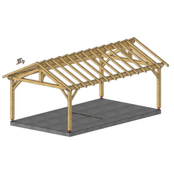 APREY Auvent 2 pans, lxL 4x7m SAPIN