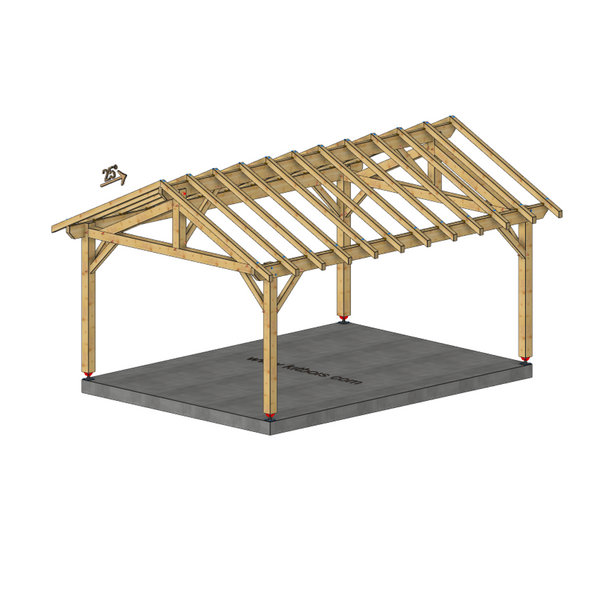 BEAUCHEMIN Auvent 2 pans, lxL 4x5.5m SAPIN