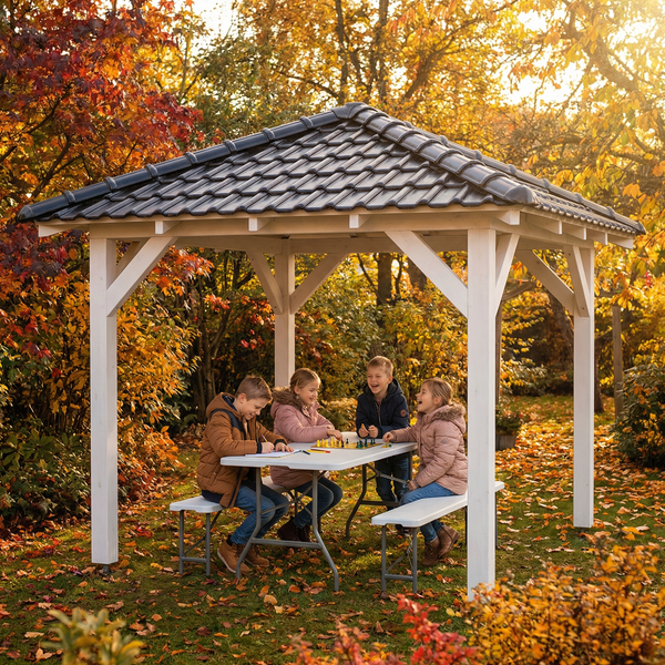 ISTANBUL Auvent 4 pans, lxL 3x3m SAPIN / Livraison OFFERTE