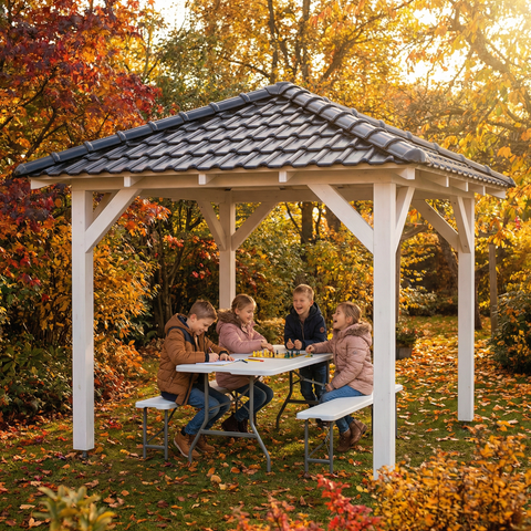 ISTANBUL Auvent 4 pans, lxL 3x3m SAPIN / Livraison OFFERTE