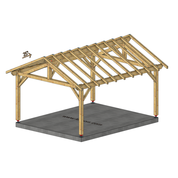 CHANOY Auvent 2 pans, lxL 4x5m SAPIN