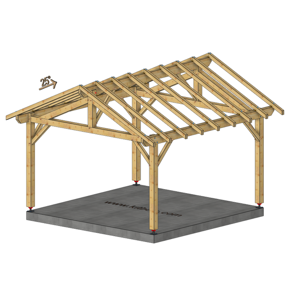 FLAGEY Auvent 2 pans, lxL 4x4m SAPIN