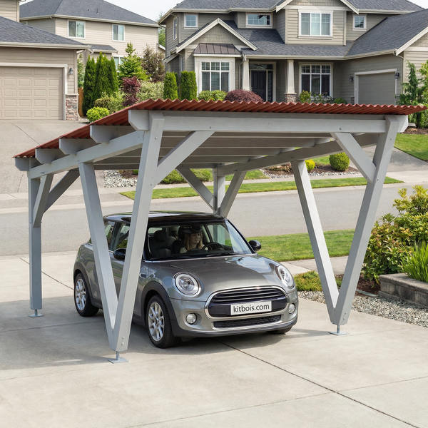 HOUSTON / CARPORT1 / POTEAUX V / 1 voiture, lxL 3.82x3.23m