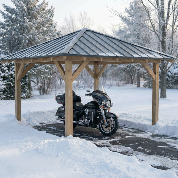 BURSA Auvent 4 pans, lxL 3.5x3.5m SAPIN / Livraison OFFERTE