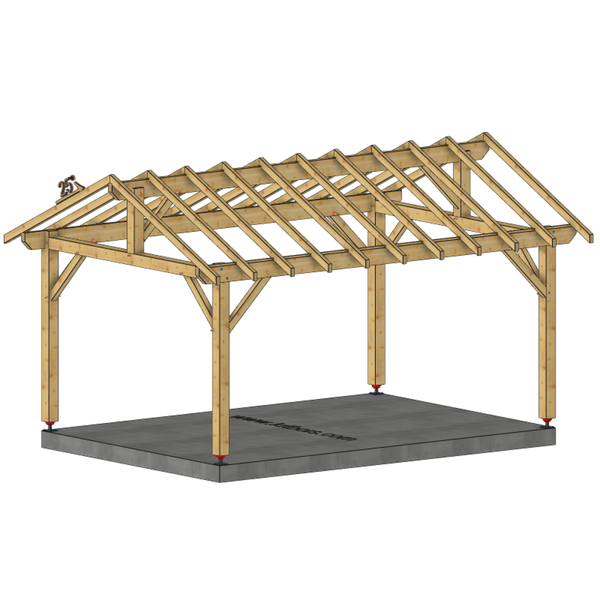 LACANCHE Auvent 2 pans, lxL 3.5x5m SAPIN