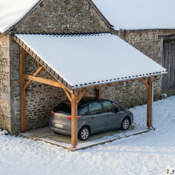MILAN Auvent monopente, lxL 3x4m SAPIN / Livraison OFFERTE