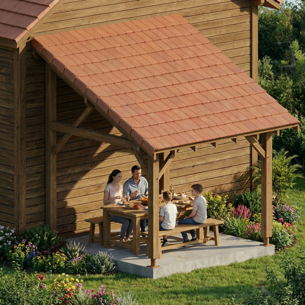 PISE Auvent monopente, lxL 3x3m SAPIN / Livraison OFFERTE