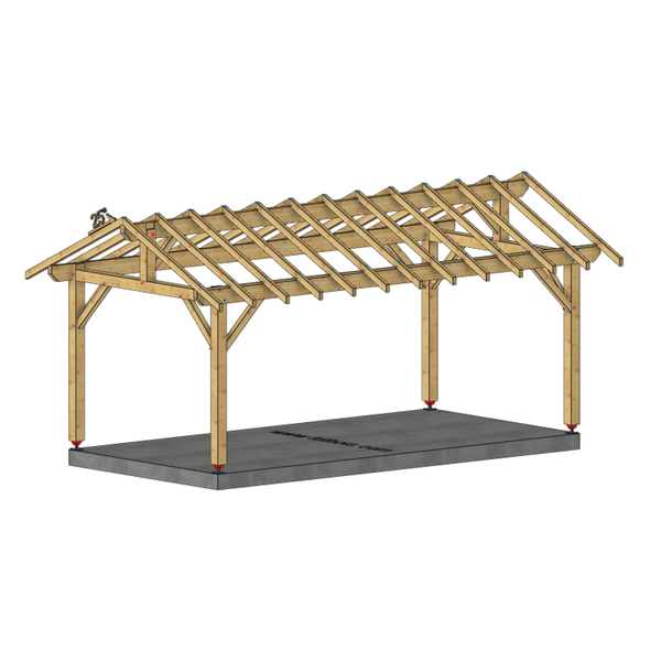 POMMARD Auvent 2 pans, lxL 3x6m SAPIN