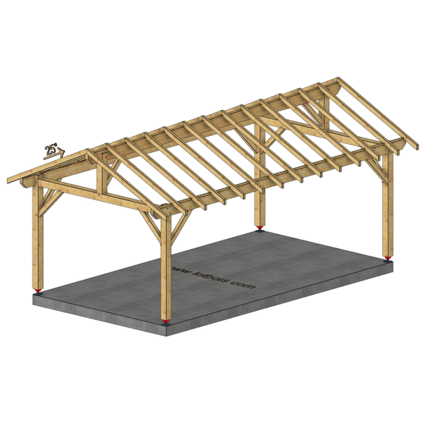 SANTOSSE Auvent 2 pans, lxL 3.5x6.5m SAPIN