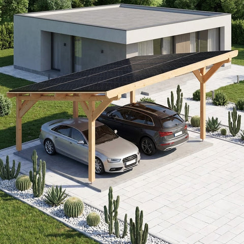 SOLAR2 SAPIN Auvent solaire 2 voitures, lxL 3.82x6.12m