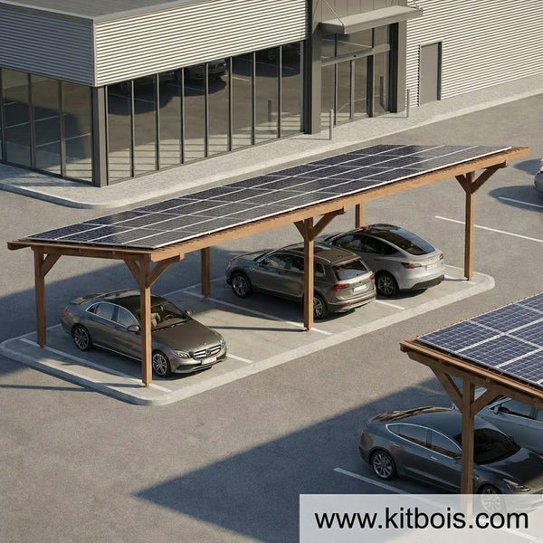 SOLAR4 SAPIN Auvent solaire 4 voitures, lxL 3.82x12.08 / Livraison OFFERTE