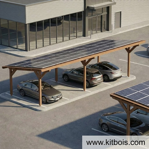 SOLAR4 SAPIN Auvent solaire 4 voitures, lxL 3.82x12.08