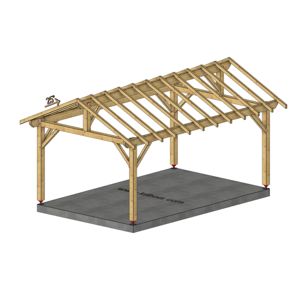 THURY Auvent 2 pans, lxL 3.5x5.5m SAPIN