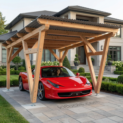 WACO / CARPORT1 / POTEAUX V / 1 voiture, lxL 3.82x3.23m