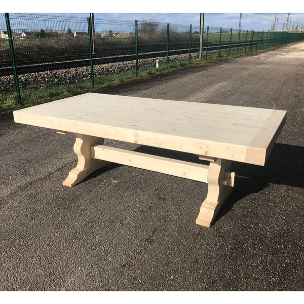 TABLE MODELE MONARQUE / Table Monastère en sapin de 110 cm x 220 cm