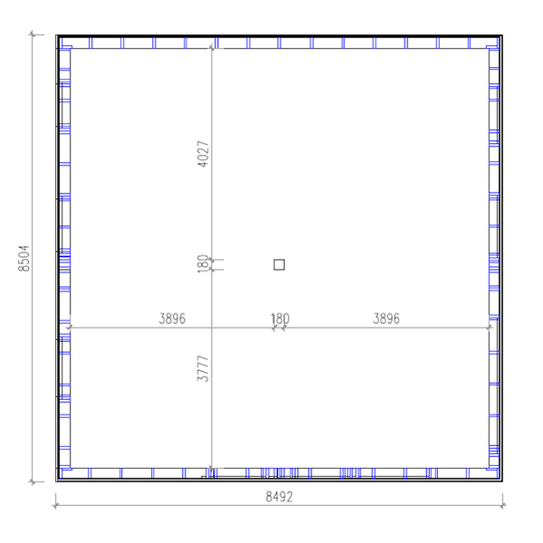 LA BOURBOULE / idée de Structure Ossature Bois 8 m x 8 m environ (env 90m²). Structure en DEBIT avec numéros. Solivage étage porteur. Charpente traditionnelle en débit avec numéros.